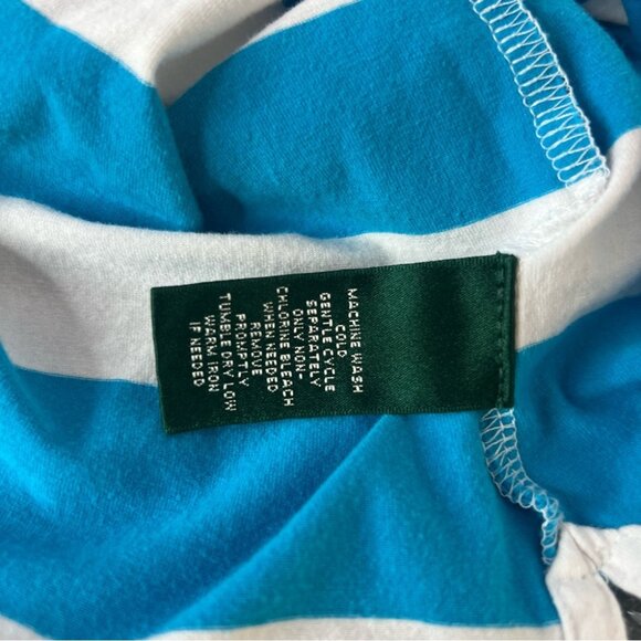Ralph Lauren Blue and White Sleeveless Polo Shirt zip up - Picture 5 of 5